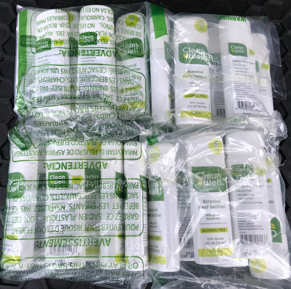 CleanWell Natural Hand Sanitizer Spray - Original Scent & Orange Vanilla Scent, 1 Ounce (30 ml) (Bulk Pack of 12, ***FINAL SALE)